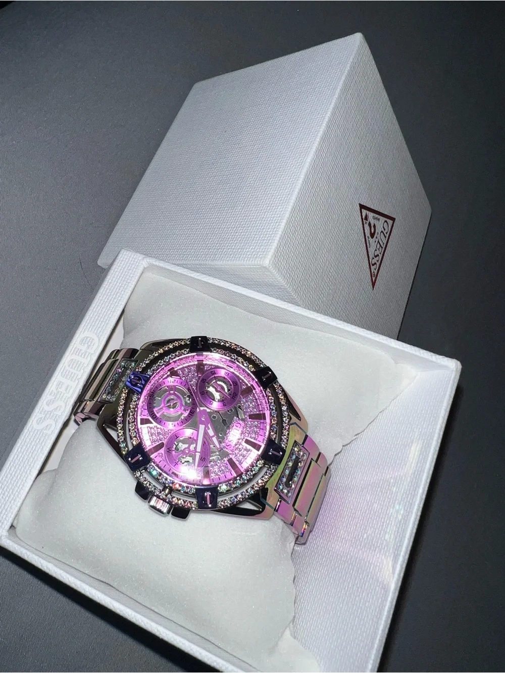 GUESS Ladies Iridescent Multi-function Watch Crystal-Accent Women's Watch - Picture 4 of 6